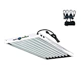 HYDRO PLANET T5 Grow Lights 4 Ft 8 Bulbs Fixture with 6500K Fluorescent HO Bulbs, T5 Grow Lights for Indoor Plants, UL Listed, 15 ft Power Cord with Hanger