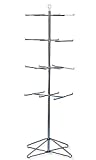 SSWBasics 4-Tier Chrome Wire Spinner Rack (4 Tiers - Space 12” Apart) - Rotating Jewelry Display Organizer - Floor Spinner Rack - Perfect for Food Items and Fashion Accessories