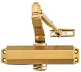Light/Medium Designer Commercial Door Closer - LYNN Hardware DC5003 (US4 Satin Brass/Gold) Surface Mounted, Cast Aluminum - UL 3 Hour Fire Rated, Size 3 for Residential and Light Commercial Doors