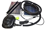 My Natural Pond MNP Powerful Submersible Solar Powered Pond Pump Kit with Panels and Hose. No Battery. Advanced design. (2 Panel: 898 GPH - 10 Max. Head Feet - 50 Watts)