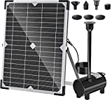 Solar Fountain Pump Outdoor, 15W Solar Water Pump with 360GPH Flow Powered Pump Adjustable, Solar Water Pump Kits with 7 Water Styles for Garden Fish Pond Pool Hydroponics Bird Bath