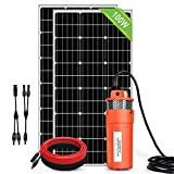 ECO-WORTHY 200W Solar Deep Well Submersible Pump Kit 1.6GPM Flow Solar Water Pump + 2pcs 100W Solar Panel for Deep Well, Water- DELIVERY IN 2 PACKAGES