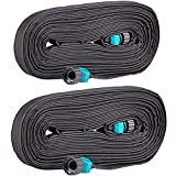Rocky Mountain Goods Soaker Hose Flat (50’ Pack of 2) - Heavy Duty Double Layer Design - Saves 70% Water - Consistent Drip Throughout Hose - Leakproof Guarantee - Garden/Vegetable Safe