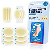 Dr. Frederick's Original Better Blister Bandages - 12 ct Variety - Waterproof Hydrocolloid Bandages for Foot, Toe, & Heel Blister Prevention & Recovery - Blister Pads