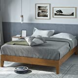 ZINUS Alexis Deluxe Wood Platform Bed Frame / Solid Wood Foundation / No Box Spring Needed / Wood Slat Support / Easy Assembly, Rustic Pine, Queen