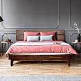 Acacia Aurora 14 Inch Wood Platform Bed, Bed Frame with Headboard, King Size Bed Frame, Chocolate