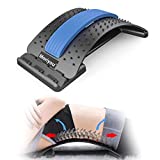 Moriyou Back Stretcher for Pain Relief, Spine Deck with 3 Adjustable Settings, Upper & Lower Back Pain Relief Stretcher for Spinal Decompression, Spine Aligner for Bed, Chair & Car with Massager, Blue