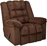 Signature Design by Ashley Ludden Ultra Plush Manual Rocker Recliner with Tufted Back, Dark Brown