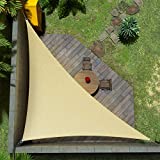 Amgo 18' x 18' x 25.5' Beige Triangle Sun Shade Sail Canopy Awning Shelter Fabric ATAPRT18 - UV Block UV Resistant Heavy Duty Commercial Grade - Outdoor Patio Carport - (We Customize)
