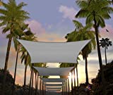 Amgo 16' x 20' Grey Rectangle Sun Shade Sail Canopy Awning, 95% UV Blockage, Water & Air Permeable, Commercial and Residential, for Patio Yard Pergola, 5 Years Warranty (We Customize)