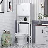 Spirich Over The Toilet Storage Cabinet, Bathroom Shelf Over Toilet, Bathroom Organizer Space Saver, White