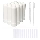 zison 12 Sets Essential Oil Aromatherapy Tubes Inhaler Sticks Blank Nasal Inhalers( 12 Complete Sticks) + 2 Polyethylene Pipette Droppers