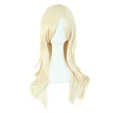 MapofBeauty 28' 70cm Long Curly Hair Ends Costume Cosplay Wig (Light Blonde)