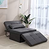 Mdeam Sleeper Chair Bed Sofa Bed 4 in 1 Multi-Function Folding Ottoman Bed with Adjustable Backrest for Small Apartment/Living Room,No Installation(Dark Gray)