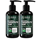 Antifungal Soap and Antibacterial Body Wash - Body Acne Wash, Tea Tree Soap with Tea Tree Oil for Jock Itch, Athletes Foot, Body Odor, Nail Fungus, Ringworm, Eczema & Back Acne Body Wash - 2 Pack