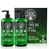 Tea Tree Oil Body Wash Soap for Men - Helps Athlete's Foot, Toenail, Jock Itch, Eczema, Ringworm & Body Odors - Extra Strength Men's Body Wash (2 Pack)