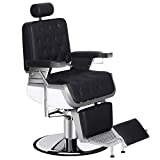 BarberPub Classic Modern Luxury Barber Chair Heavy Duty Reclining Hydraulic Hair Styling Chair for Barber Shop, Hair Salon,All Purpose Hydraulic Professional Beauty Spa Equipment 3833