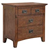 Sunset Trading Mission Bay 3 Drawer Nightstand | Amish Brown Solid Wood No Assembly Required