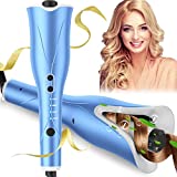 Auto Hair Curler, Automatic Curling Iron Wand with 1' Large Rotating Barrel & 4 Temps & 3 Timer Settings, Curling Iron with Dual Voltage, Auto Shut-Off, Fast Heating Spin Iron for Hair Styling