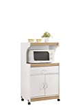 HODEDAH IMPORT Microwave Kitchen Cart, White