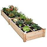 AMERLIFE Raised Garden Bed 8x2 FT Wooden Planter Box Planting Raised Bed Kit Vegetable Herbs Flower for Outdoor Lawn Yard Patio