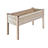 LZRS 47x22x30 inches Raised Garden Bed Elevated Wooden Planter Box Stand with Legs for Herbs,Vegetables,Flowers,Great for Outdoor Patio, Deck,Natural