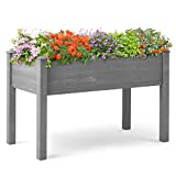 Cedar Raised Garden Bed, Elevated Planter Box, for Growing and Planting Herbs, Vegetable, Fruit, Flower w/ Bed Liner (48x24x30'')