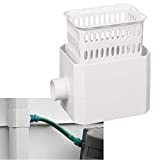 Downspout Rainwater Collection Diverter Connector System Colander with Filter 2x3-in, White