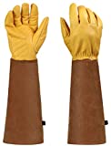 Rose Pruning Gloves,Gardening Gloves Thorn Proof Long Sleeve for Men & Women,Breathable Sheepskin Leather Gauntlet…