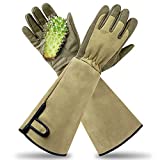 Professional Rose Pruning Thorn Proof Gardening Gloves with Long Forearm Protection for Men and Women (1 Pair) (green, Medium)