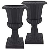 Arcadia Garden Products PL50BK-2 Deluxe Plastic Urn(Pack of 2), Black, 10'x17'
