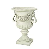 Christopher Knight Home Buena Outdoor 24' Cast Stone Urn, White color with green Moss