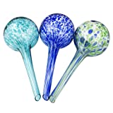 Lexi Home Indoor/Outdoor Water Globes for Plants - Decorative Aqua Globes - Self Watering Globes - Glass Watering Bulbs (3 Pack - Blue)