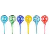 Miles Kimball Set of 6 Small Multicolored Glass Plant Watering Globes-Each Measures 6' L x 2.5' D