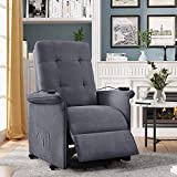 Power Lift Recliner with Massage & Vibration Electric Recliner Chair Massage Sofa Microfiber Fabric Living Room Chair with Side Pockets and Remote Control