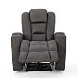 Everette Power Motion Recliner with USB Charging Port & Hidden Arm Storage, Assisted Reclining Furniture for Elderly & Disabled – Durable Tufted Slate Microfiber, Comfortable, Easy to Clean