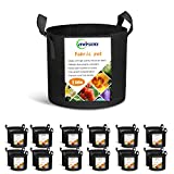 Cavisoo 24-Pack 5 Gallon Grow Bags, Heavy Duty Thickened Non-Woven Plant Fabric Pots with Reinforced Handles
