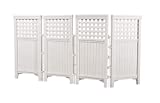 Suncast 4 Enclosure Freestanding Steel Resin Reversible Panel Outdoor Screen TRE, 4 panles (pack of 1), White