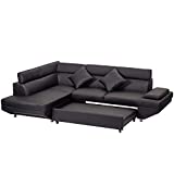 Sofa Sectional Sofa 2 Piece Modern Contemporary for Living Room Futon Sofa Bed Couches and Sofas Sleeper Sofa Modern Sofa Corner Sofa Faux Leather Queen