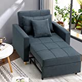 Esright Convertible Chair Bed 3-in-1, Sleeper Chair Bed, Multi-Functional Adjustable Recliner, Sofa, Bed, Single Bed Chair with Modern Linen Fabric, Navy