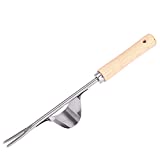 Hovico Manual Hand Weeder - Bend-Proof Leverage Base for Super Easy Weed Removal & Deeper Digging, Smooth Natural Wood Handle and Leverage Metal Base for Yard Lawn and Farm