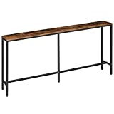 ALLOSWELL Console Table, 70.9' Narrow Long Sofa Table, Entryway Table, Industrial Sofa Table, Side Table, for Hallway, Living Room, Sturdy and Stable, Easy to Assemble, Rustic Brown CTHR18001