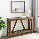 Walker Edison Modern Farmhouse Accent Entryway Table Entry Table Living Room End Table, 52 Inch, Rustic Oak