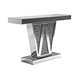Coaster Home Furnishings Rectangular Silver Console Table, Chrome and Grey