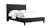 Home Life Premiere Classics Cloth Black Linen 51' Tall Headboard Platform Bed with Slats King - Complete Bed 5 Year Warranty Included 007