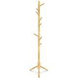 Pipishell Coat Rack, Coat Rack Freestanding with 3 Adjustable Sizes Coat Tree and 8 Hooks, Sturdy Wooden Coat Rack Stand for Cloathes, Hat, Used in Bedroom, Office, Hallway,Bedroom (Wood)