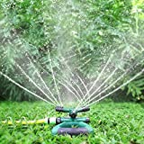 Sprinkler Water Sprinklers for Lawn Yard and Garden Large Coverage Area Oscillating Hose 360 Degree Rotating Sprinkler Irrigation System (Green)