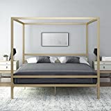 DHP Modern Canopy Bed with Built-in Headboard - King Size (Gold)
