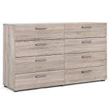 Home Square 4 Piece Bedroom Set with 8 Drawer Dresser, 4 Drawer Chest, Two 2 Drawer Nightstands in Truffle