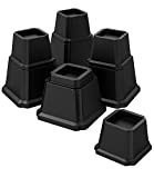UUKING Furniture Bed Risers Heavy Duty Bed Elevators in Adjustable Heights of 8, 5 or 3 Inches, Set of 4 Lifts Up 1,500 lbs Riser for Sofa and Table, Black
